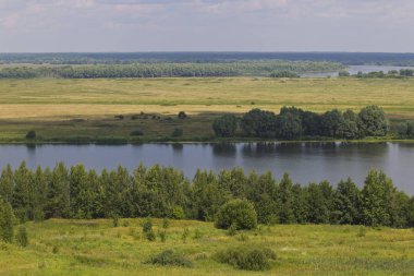 Görünüm Oka Nehri yakınlarında Konstantinovo Köyü, Ryazan bölgesi, Rusya Federasyonu