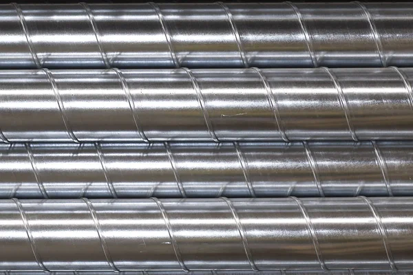 Elements and parts made of galvanized sheet for various ventilation systems — Stock Photo, Image