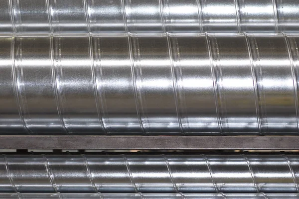 Elements and parts made of galvanized sheet for various ventilation systems — Stock Photo, Image