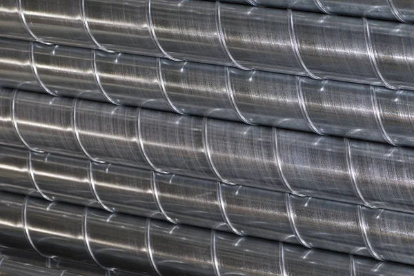 Elementos y piezas de chapa galvanizada para diversos sistemas de ventilación — Foto de Stock