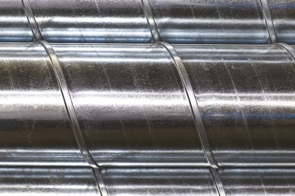 Elements and parts made of galvanized sheet for various ventilation systems — Stock Photo, Image