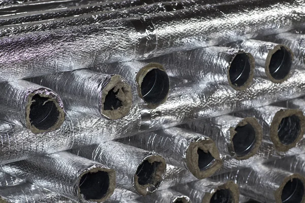 Elements and parts made of galvanized sheet for various ventilation systems — Stock Photo, Image