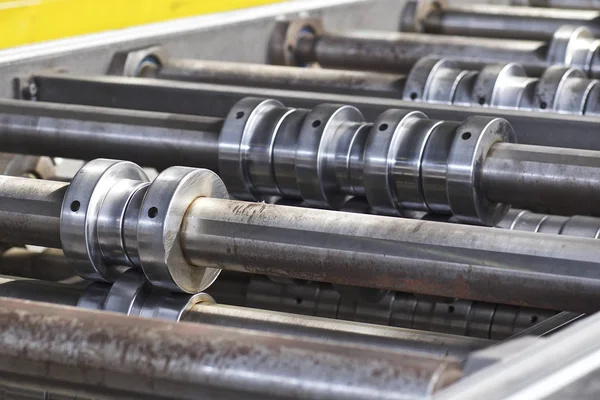Rolls for profiling in the machine for rolling galvanized sheet metal — Stock Photo, Image