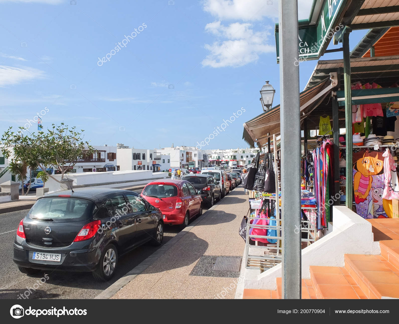 Lanzarote Spain December 2013 People Walking Town Centre