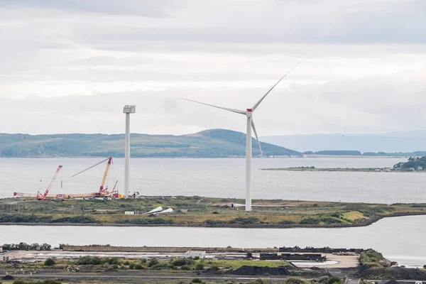 Hunterston Escócia Reino Unido Agosto 2018 Desmantelamento Das Turbinas Eólicas — Fotografia de Stock