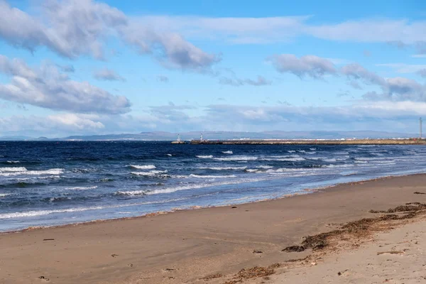 Desde Playa Ayr Costa Ayrshire Escocia Día Frío Octubre Mirando — Foto de Stock