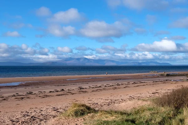 Majestic Arran from the Ayrshire Coast in Scotland on a Cold day in October. From Seamill Sands Scotland.