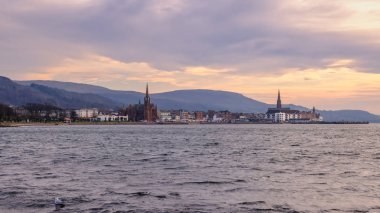 Largs İskoçya'da bir tipik kış gününde Kuzey Ayrshire'deki/daki oteller.