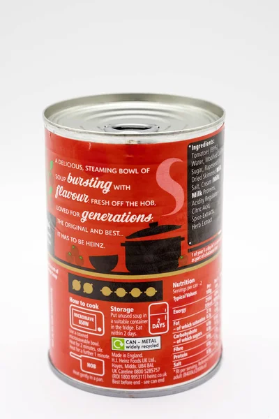 Largs Escócia Reino Unido Fevereiro 2019 Sopa Tomate Marca Heinz — Fotografia de Stock