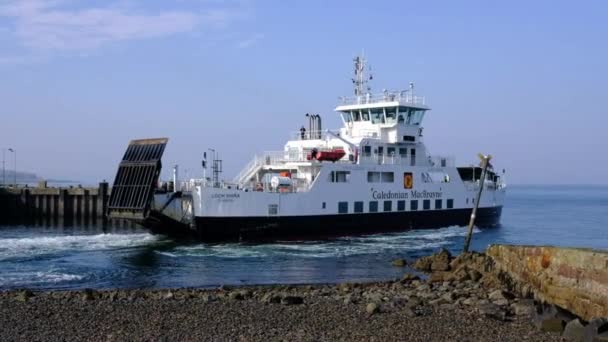 Largs Scotland February 2019 Largs Ferry Caledonian Macbrain Loch Shira — Stock Video