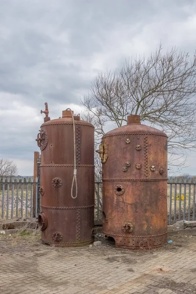 Two Old Boilers lying in irvine harbour from its Maratime Past.