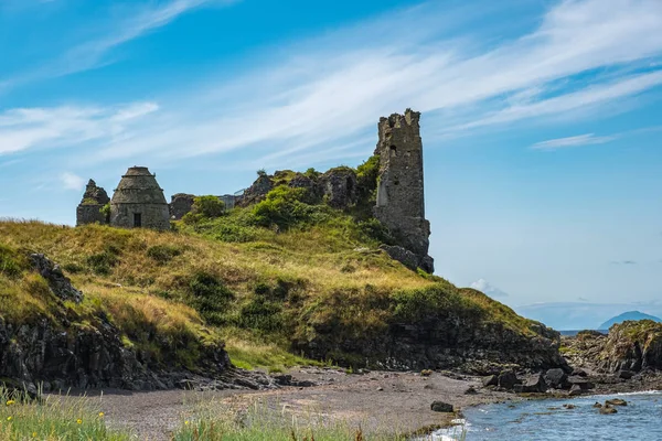 Dunure  castle Ruins and Rugged Coast Line in Scotland Outlander