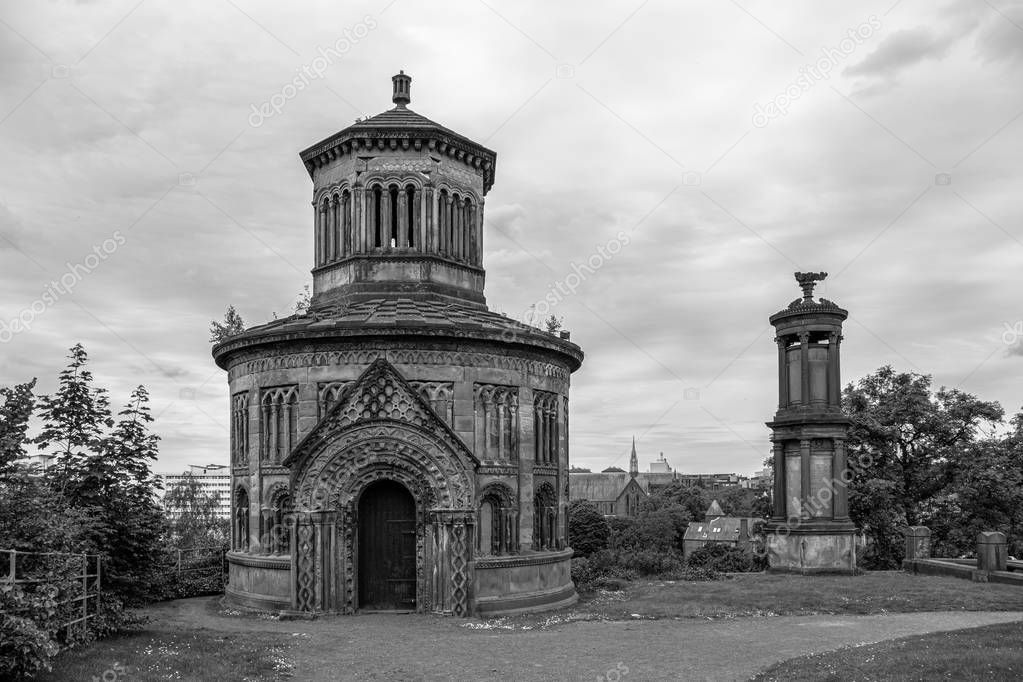 Ancient Architecture at Glasgow Necropolis is a Victorian cemete