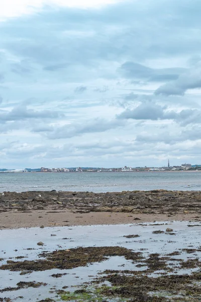 Greenan Bay Düşük Gelgit Likens ve Seaweed ile Town o üzerinde