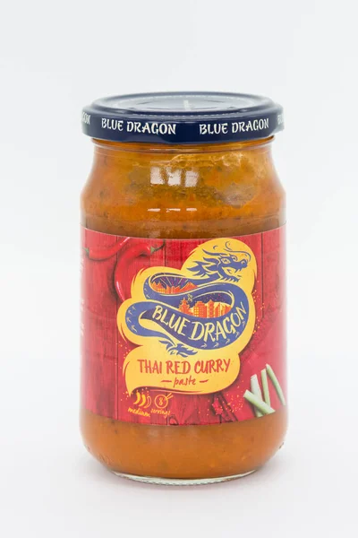 Irvine Escocia Reino Unido Agosto 2020 Pasta Curry Rojo Tailandés — Foto de Stock