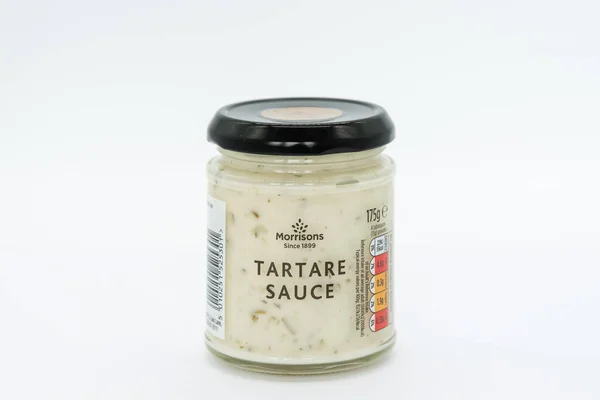 Irvine Scotland August 2020 Morrisons Βαζάκι Tartare Sauce Ανακυκλώσιμο Γυάλινο — Φωτογραφία Αρχείου