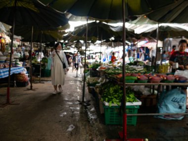 Yerel Markette Taze Sebzelerle Bulanık Görüş Alanı.