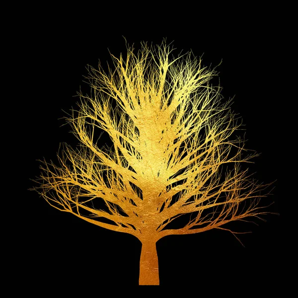 Дерево Текстуры Золотого Блестящего Материала Листьев Выделенных Черном Фоне Креативный — стоковое фото