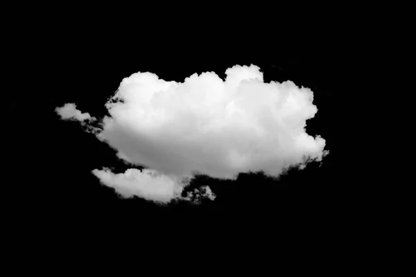 Nuages Blancs Isolés Sur Fond Noir — Photo