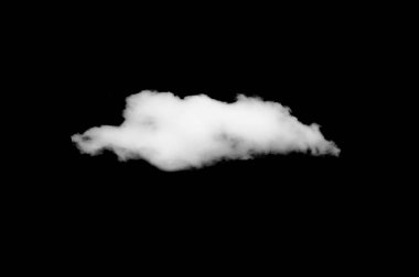 Siyah arkaplanda beyaz bulutlar izole