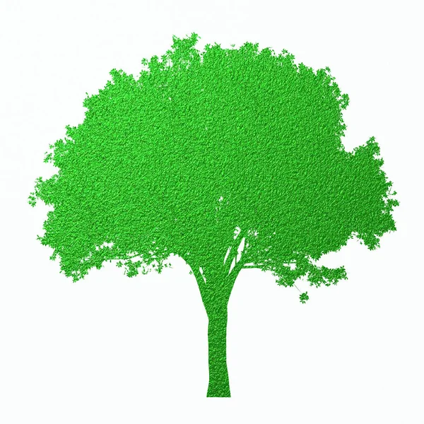 Hermoso Patrón Textura Digital Silueta Árbol Aislado Sobre Fondo Blanco — Foto de Stock