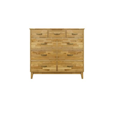 Beyaz arka plan üzerinde izole ahşap çekmece