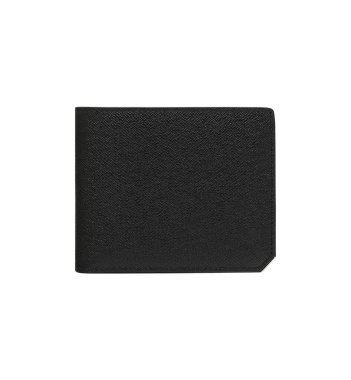 Beyaz arka planda siyah deri cüzdan.