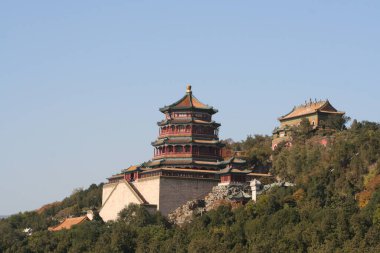 Pekin, Çin - 1 Kasım 2016, Buddha 'nın Kokusu Kulesi (Foxiang Ge) Yaz Sarayı
