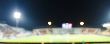 Futbol stadyumu bulanık modu ile çekim panorama.