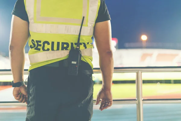 Back Security Standing Soccer Stadium — Stock Photo, Image