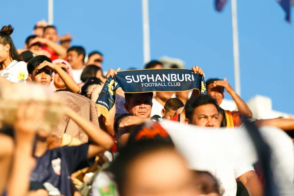 Suphanburi Thailand Juli 2018 Fanklubb Suphanburi Football Club Känslor Thailand — Stockfoto