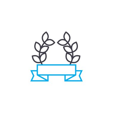 Başarı Ödülü doğrusal simgesi kavramı. Başarı Ödülü çizgi vektör işaret, sembol, şekil.