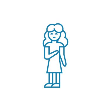 Ergenlik doğrusal simgesi kavramı. Ergenlik çizgi vektör işaret, sembol, illüstrasyon.