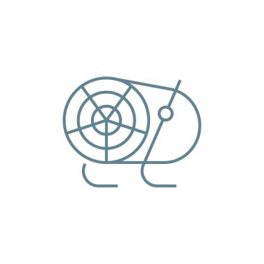 Hava ısıtıcı doğrusal simgesi kavramı. Hava ısıtıcı hattı vektör işaret, sembol, şekil.