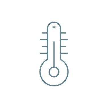 Hava sıcaklığı doğrusal simgesi kavramı. Hava sıcaklığı çizgi vektör işaret, sembol, şekil.