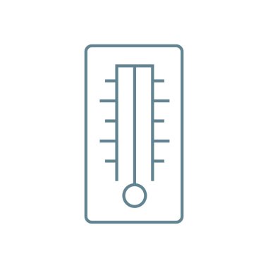 Hava sıcaklık göstergesi doğrusal simgesi kavramı. Hava sıcaklık göstergesi çizgi vektör işaret, sembol, şekil.