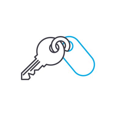 Daire anahtarları doğrusal simgesi kavramı. Daire anahtar satır vektör işaret, sembol, illüstrasyon.