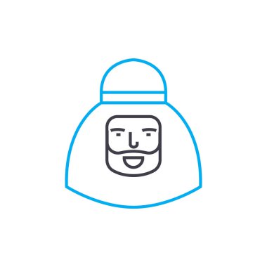 Arapça Ulusal giysiler doğrusal simgesi kavramı. Arapça Ulusal giysiler satır vektör işaret, sembol, illüstrasyon.