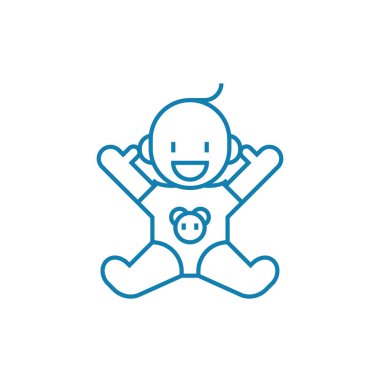 Bebek doğrusal simgesi kavramı. Bebek çizgi vektör işaret, sembol, şekil.