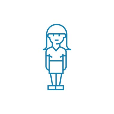 Şaşkınlık doğrusal simgesi kavramı içinde olmak. Varlık şaşkınlık satırı vektör işaret, sembol, şekil.