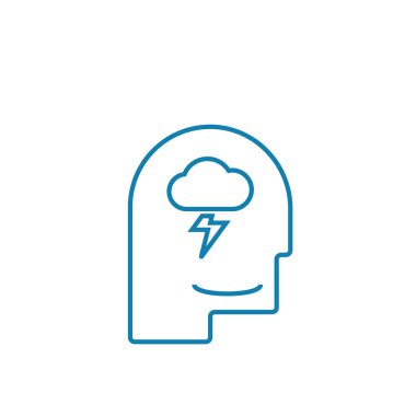 Beyin fırtınası tekniği doğrusal simgesi kavramı. Beyin fırtınası tekniği çizgi vektör işaret, sembol, illüstrasyon.