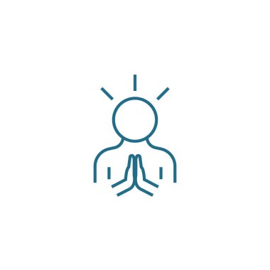 Rahat çalışma atmosferi doğrusal simgesi kavramı. Rahat çalışma atmosferi çizgi vektör işaret, sembol, illüstrasyon.