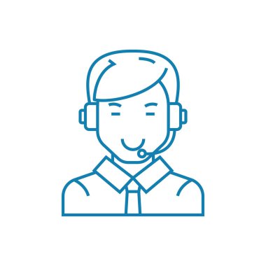 Skype doğrusal simgesi kavramı üzerinden iletişim. Skype çizgi vektör işaret, sembol, illüstrasyon üzerinden iletişim.