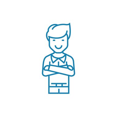 Başarı doğrusal simgesi kavramı duyulan güven. Güven başarı çizgi vektör işaret, sembol, şekil.