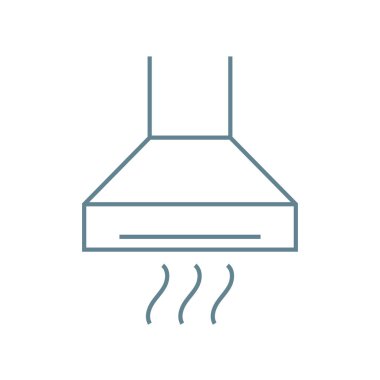 Ocak hood doğrusal simgesi kavramı. Ocak başlık satırı işaret, sembol, illüstrasyon vektör.