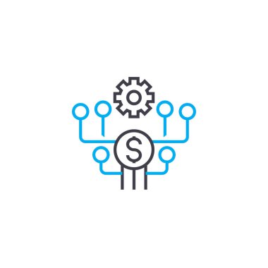 Maliyet tasarrufu doğrusal simgesi kavramı. Maliyet tasarrufu çizgi vektör işaret, sembol, şekil.