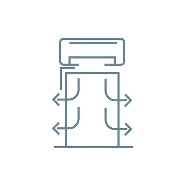 Air conditioning systeemconcept lineaire pictogram. Air conditioning systeem lijn vector teken, symbool, afbeelding. — Stockvector