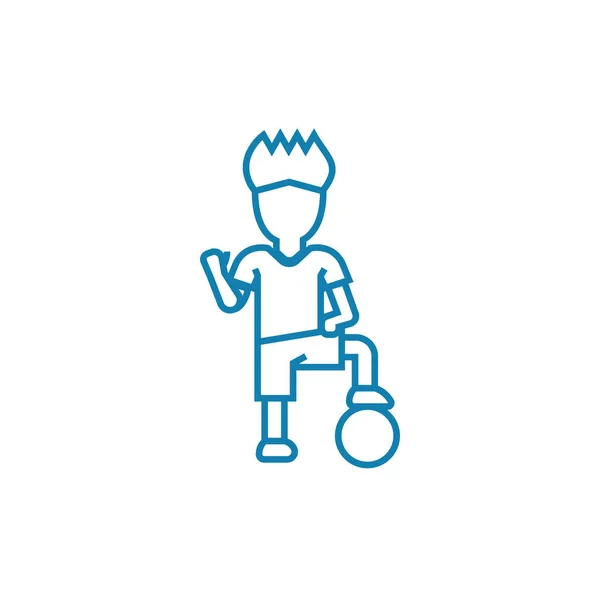 Ballspiele lineares Icon-Konzept. Ballspiele Linie Vektorzeichen, Symbol, Illustration. — Stockvektor