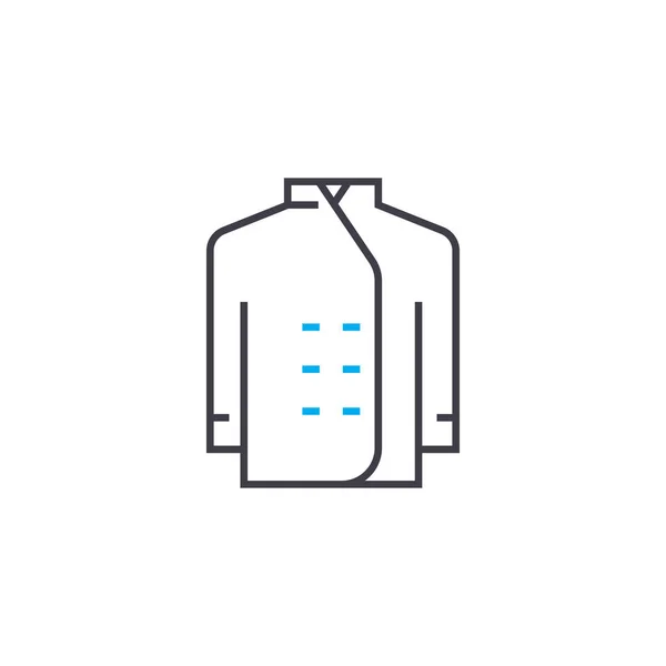 요리사 유니폼 선형 아이콘 개념입니다. 요리사 유니폼 라인 벡터 기호, 상징, 그림. — 스톡 벡터