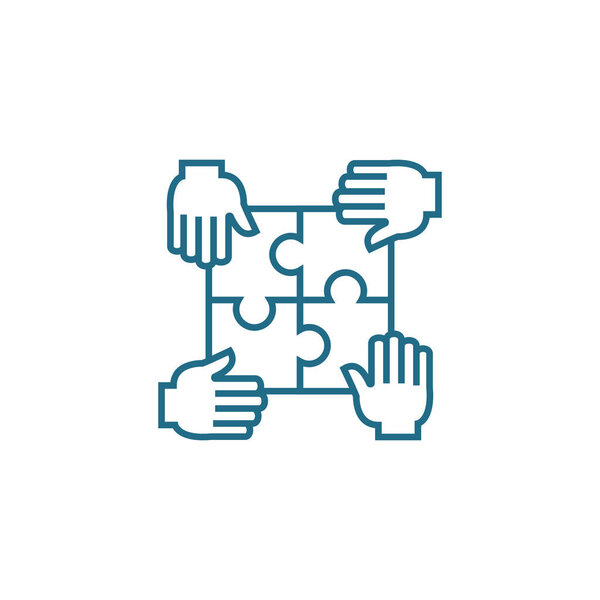 Contribution to the common cause linear icon concept. Contribution to the common cause line vector sign, symbol, illustration.